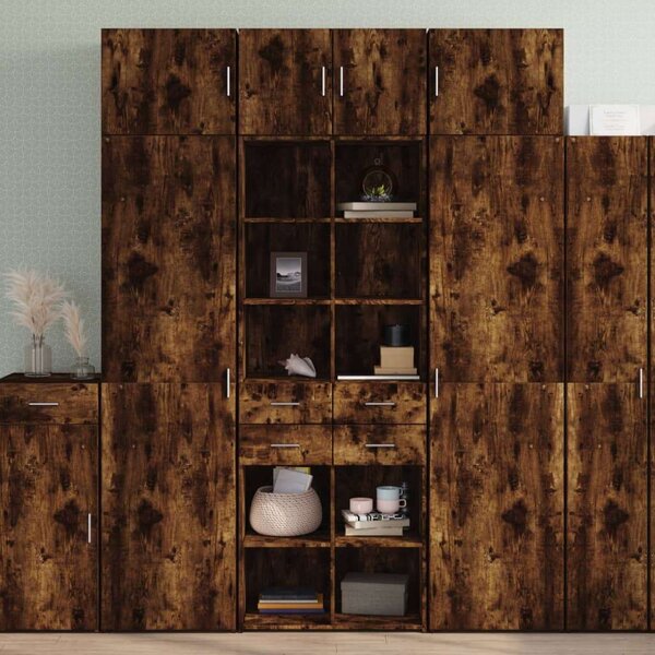 VidaXL füstös tölgy színű szerelt fa magasszekrény 70 x 42,5 x 185 cm