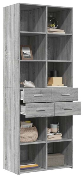 VidaXL szürke sonoma színű szerelt fa magasszekrény 70 x 42,5 x 185 cm