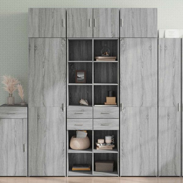VidaXL szürke sonoma színű szerelt fa magasszekrény 70 x 42,5 x 185 cm