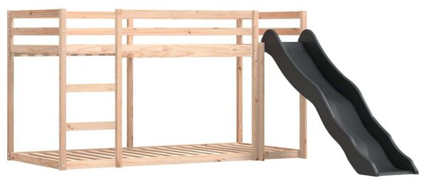 VidaXL kék emeletes ágy csúszdával és függönnyel 80 x 200 cm
