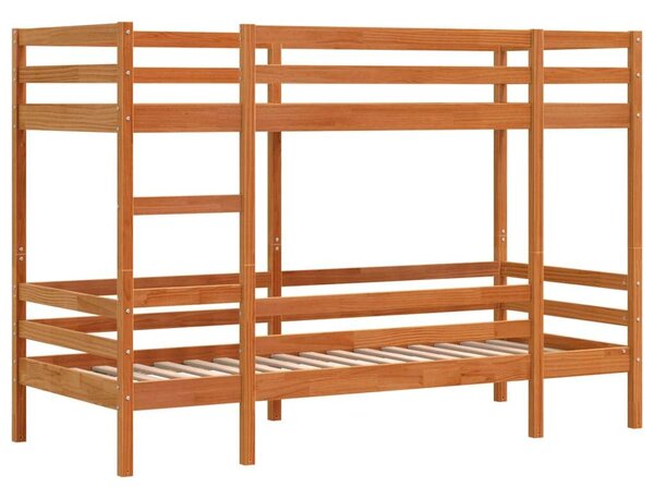 VidaXL viaszbarna tömör fenyőfa emeletes ágy 80 x 200 cm