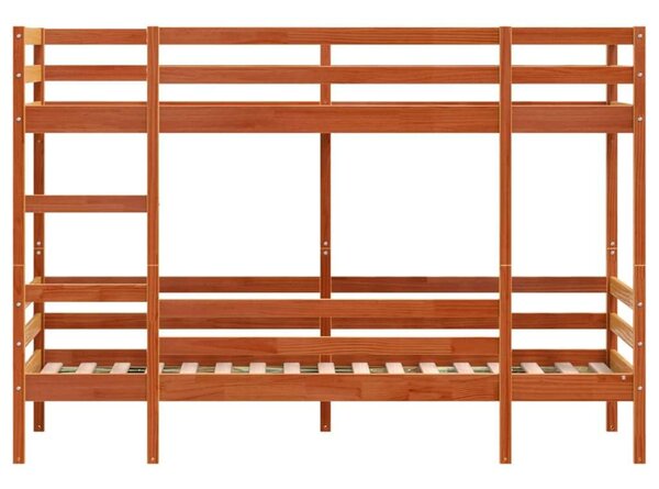 VidaXL viaszbarna tömör fenyőfa emeletes ágy 80 x 200 cm