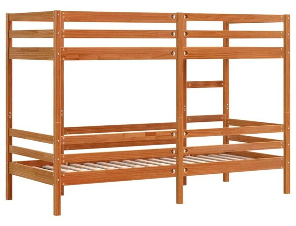 VidaXL viaszbarna tömör fenyőfa emeletes ágy 80 x 200 cm