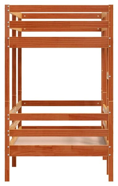 VidaXL viaszbarna tömör fenyőfa emeletes ágy 80 x 200 cm