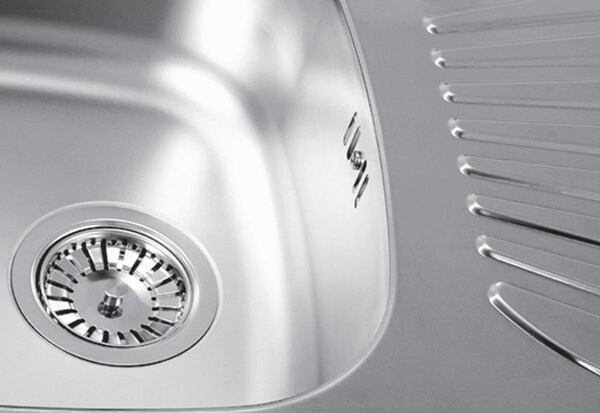 Luna Flex 1D 90 Inox Mosogató és Gamma Alfa Konyhai Csaptelep Szett