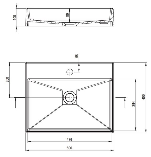 Deante Correo, gránit munkalap mosogató 500x400x125 mm, szürke metál, DEA-CQR_SU5S