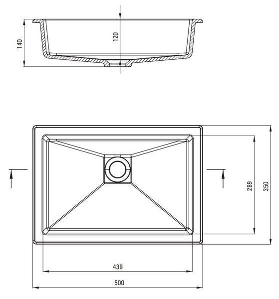 Deante Correo, gránit mosogató 500x350x140 mm, szürke metál, DEA-CQR_SU5U