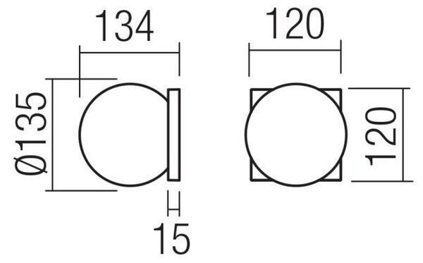Opale mennyezeti LED-lámpa – Ø135 mm, homokfehér, 2700K meleg fény, IP-védett