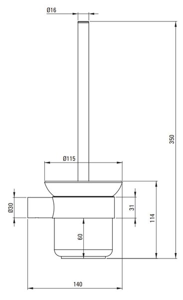 Deante Round, falra szerelhető WC kefe, arany matt, DEA-ADR_R711