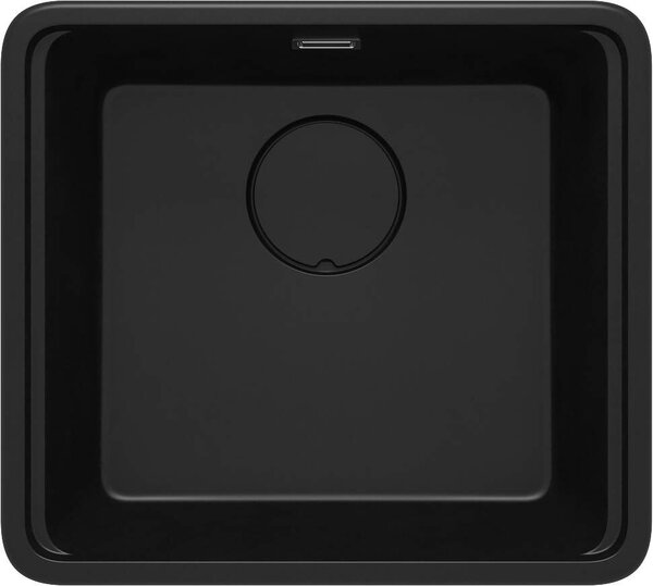 Deante Momi, 1 kamrás gránit mosogató 500x450x230 mm gazdaságos szifonnal, fekete matt, DEA-ZKM_N10A