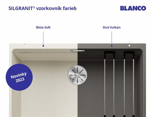 Blanco Subline 400-U, szilgránit mosogató munkalap alatt 400x400x190 mm, 1 kamrás, fekete, BLA-525990
