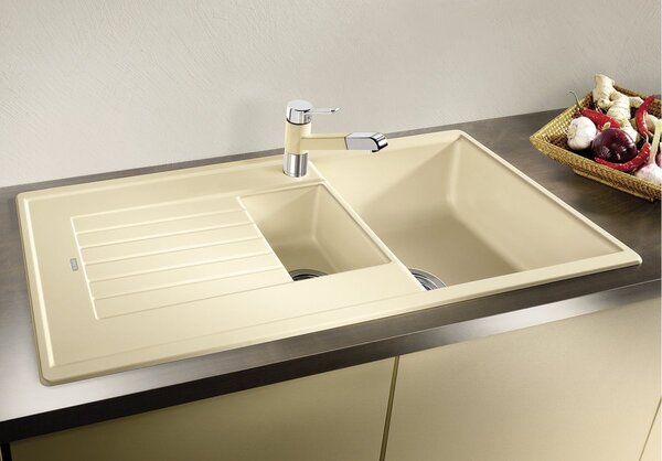 Blanco Zia 6 S, szilgránit mosogató 1000x500x190 mm, 1,5-kamrás, fekete, BLA-526021