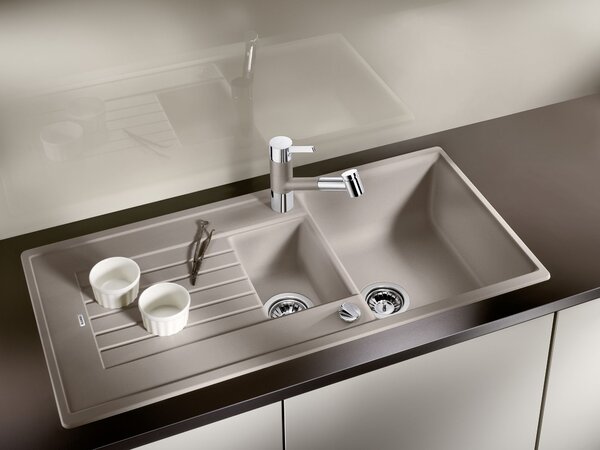 Blanco Zia 6 S, szilgránit mosogató 1000x500x190 mm, 1,5-kamrás, fekete, BLA-526021