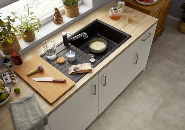 Blanco Zia XL 6 S, szilgránit mosogató 1000x500x190 mm, 1 kamrás, szürke vulkán, BLA-527400