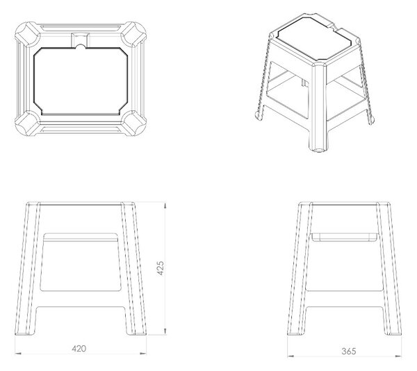 BISK Erga kiegészítők, fürdőszoba szék tárolóhellyel 420x365x425 mm, fekete, ERG-08044