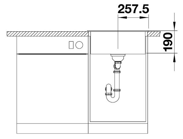 Blanco Dalago 5, szilgránit mosogató 515x510x190 mm, 1 kamrás, antracit, BLA-518521
