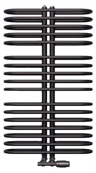 Regnis LEVEL II, fűtőelem 600x1380mm központi csatlakozással 50mm, 1203W, fekete matt, LEVEL1380/600/D50/BLACK