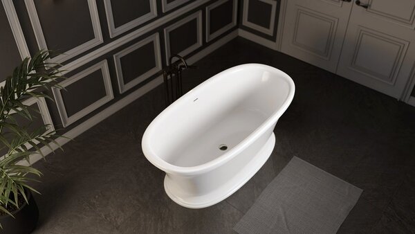 Polysan Polysan, VELIA szabadon álló kád öntött márvány 167x83x62,5cm, fehér, 92230