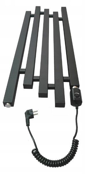 Regnis sertés, fűtőelem 320x1400mm, egylyukú bal alsó csatlakozással 50mm, 710W, fekete, matt, SERTÉS 140/30/LD50/FEKETE