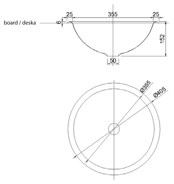 Sapho Sapho, rozsdamentes mosdótál, átmérő 41 cm, túlfolyó nélkül, Aisi304 acél, 13030.B