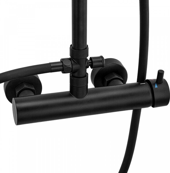 Erga Dubai, zuhanyszett csapteleppel és fejzuhannyal 23 cm, matt fekete, ERG-YKA-BP.DUBAJ23-BLK