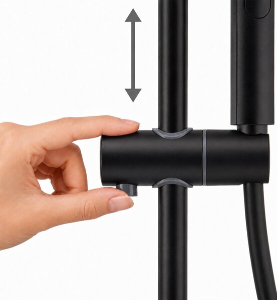 Erga Dubai, zuhanyszett csapteleppel és fejzuhannyal 23 cm, matt fekete, ERG-YKA-BP.DUBAJ23-BLK
