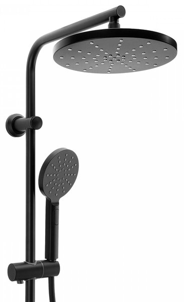 Erga Dubai, zuhanyszett csapteleppel és fejzuhannyal 23 cm, matt fekete, ERG-YKA-BP.DUBAJ23-BLK