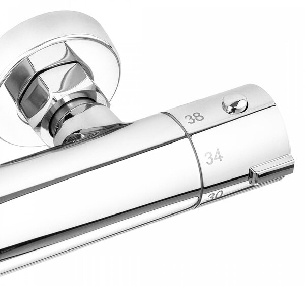 Erga Dubai, zuhanyszett termosztátos keverőcsappal és 30 cm-es fejzuhannyal, króm, ERG-YKA-BP.DUBAJ-THERM-30-CHR
