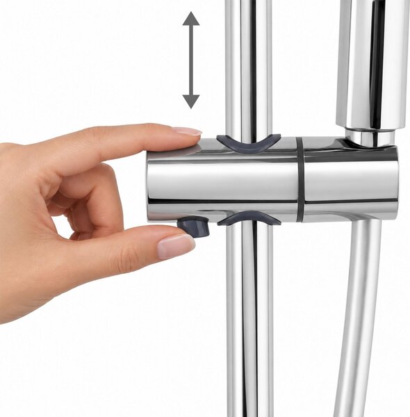 Erga Dubai, zuhanyszett termosztátos keverőcsappal és 30 cm-es fejzuhannyal, króm, ERG-YKA-BP.DUBAJ-THERM-30-CHR