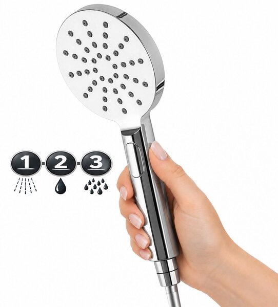 Erga Dubai, zuhanyszett termosztátos keverőcsappal és 30 cm-es fejzuhannyal, króm, ERG-YKA-BP.DUBAJ-THERM-30-CHR