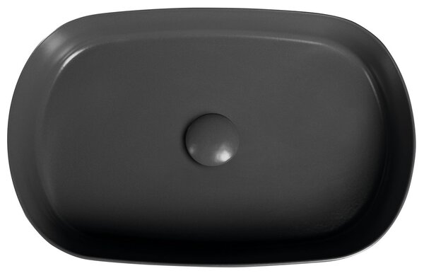 Isvea Isvea, INFINITY OVAL kerámia munkalap mosogató, 55x36cm, antracit, 10NF65055-2C