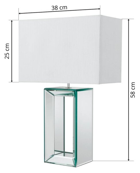 Searchlight Asztali lámpa Reflections 58 cm, Tiszta / átlátszó, Nappali / Étkező, Üveg, Modern