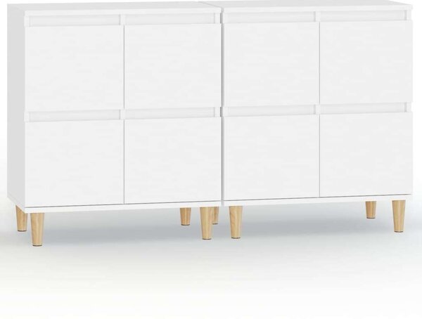 VIDAXL - Fehér Fa Tálalószekrény Szett - 2 db - 60x35x70 cm