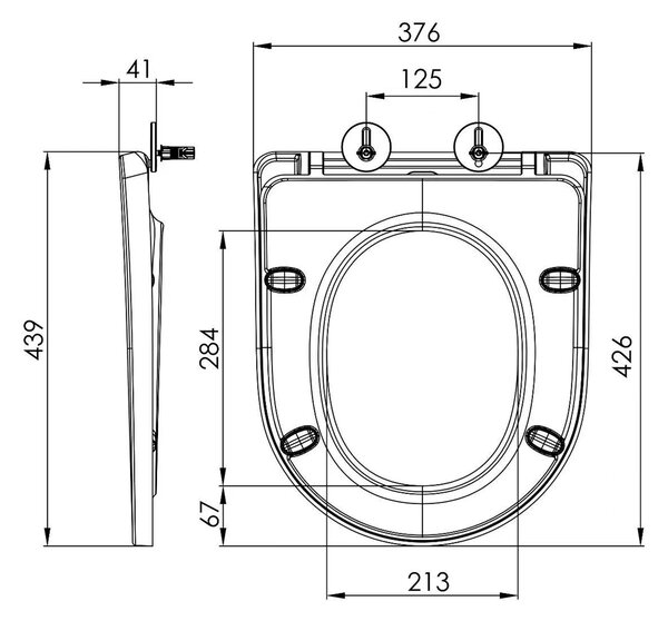 Bruckner Bruckner, LEON WC-ülőke, Slim, Soft Close, duroplast, fehér, 301.307.4