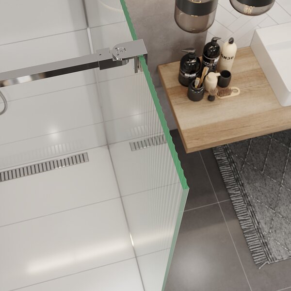 Mereo Mereo, Zuhanyfal WALK IN, Novea, króm ALU, Line üveg, MER-CK10600HL