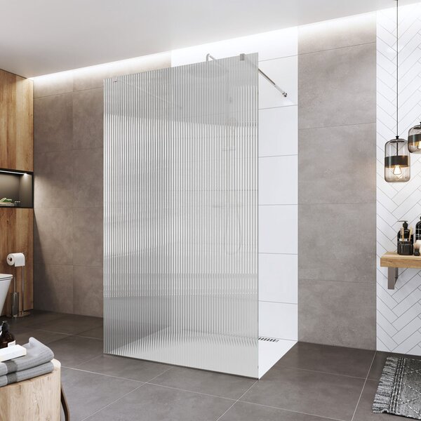 Mereo Mereo, Zuhanyfal WALK IN, Novea, króm ALU, Line üveg, MER-CK10600HL