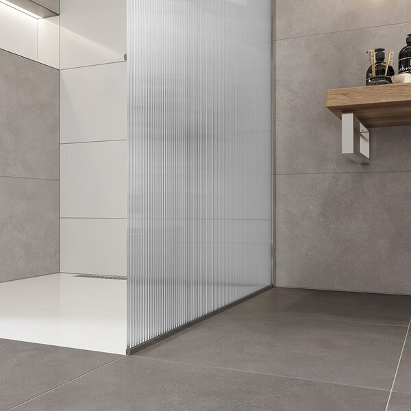 Mereo Mereo, Zuhanyfal WALK IN, Novea, króm ALU, Line üveg, MER-CK10600HL