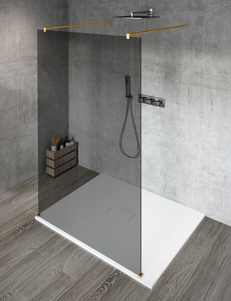 Gelco Gelco, VARIO GOLD MATT egyrészes térzuhany paraván, füstölt üveg, 700 mm, GX1370-02