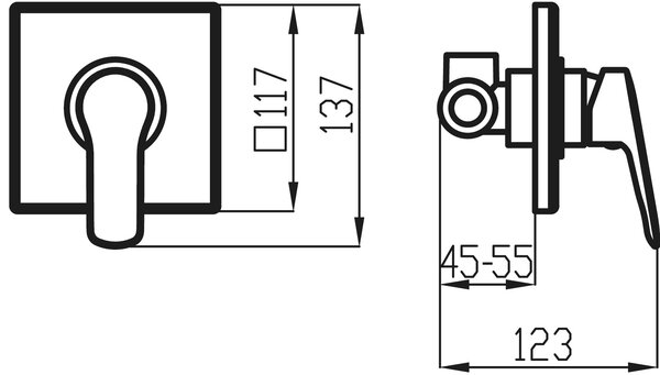Novaservis, Fal alatti zuhanycsap Metalia 54, króm, 54050-0