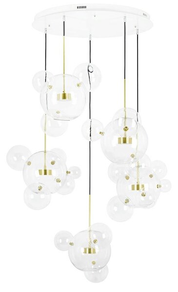 MOOSEE Capri Disc 5 LED Üvegbúrás Függőlámpa Arany