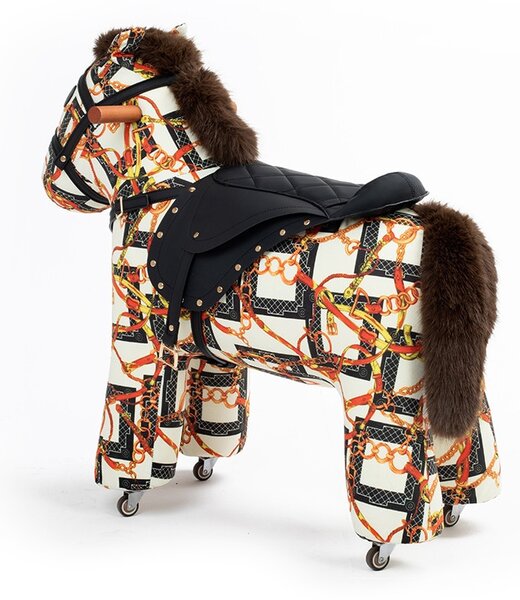 King Home Hobby Horse Pony Gyerekfotel Lovas Mintás