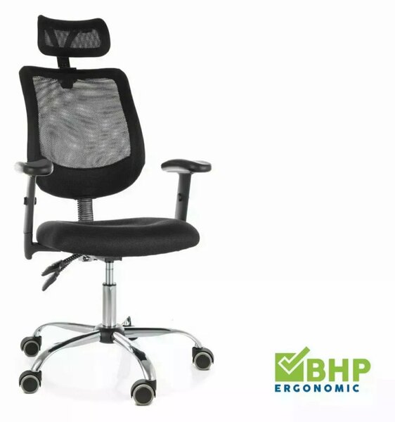 Q-118R Ergonomikus Hálós Forgószék Fekete/Ezüst Multiblock