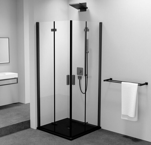 Polysan Polysan, ZOOM BLACK négyzet alakú zuhanyparaván 700x700mm, sarokbemenet, ZL4715BL-02