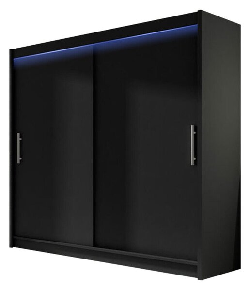 Gardróbszekrény Closico Pallor I, Laminált forgácslap, 215x180x58cm, Fekete