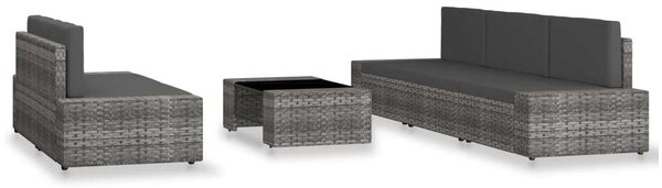 6 részes szürke polyrattan kerti ülőgarnitúra