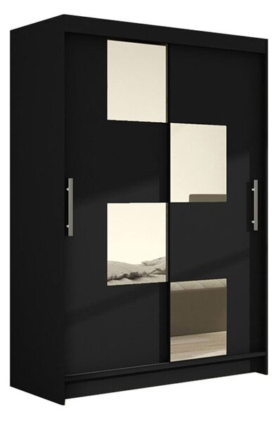 Gardróbszekrény Closico Pacron III, Laminált forgácslap, 200x120x58cm, Fekete