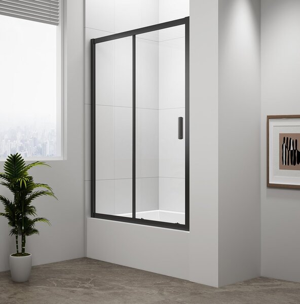 Polysan Polysan, MÉLYFEKETE zuhanyajtó 1100x1650mm, átlátszó üveg, MD1116B