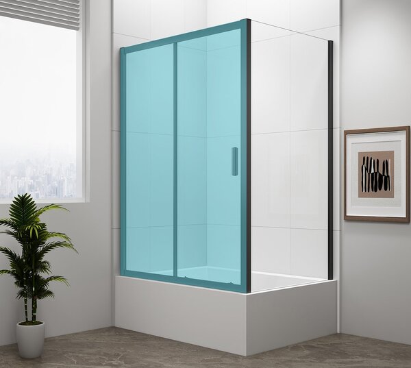 Polysan Polysan, MÉLYFEKETE zuhany oldalfal 750x1650mm, átlátszó üveg, MD3116B