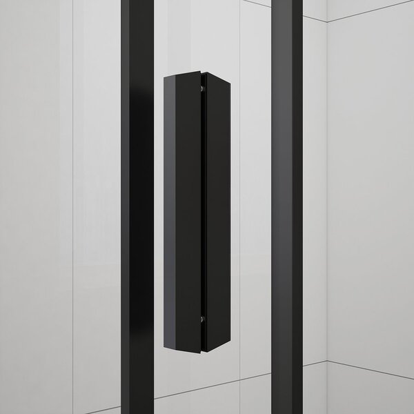 Polysan Polysan, EASY BLACK négyzet alakú zuhanyparaván 1000x800mm, L/R, átlátszó üveg, EL2915B