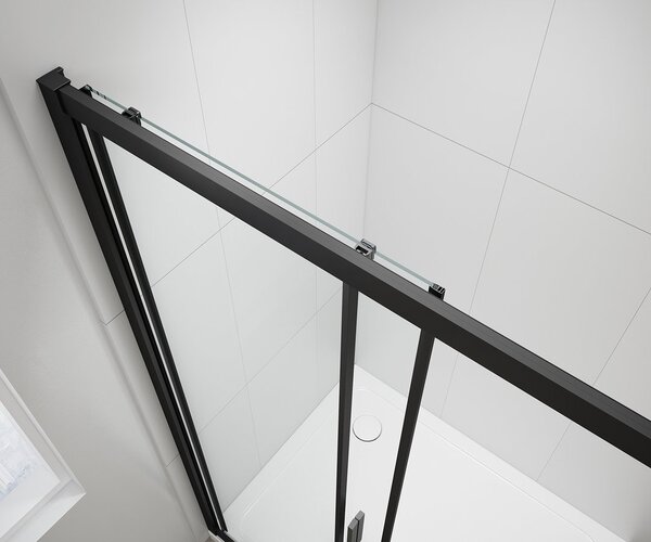 Polysan Polysan, EASY BLACK négyzet alakú zuhanyparaván 800x800mm, átlátszó üveg, EL5215B